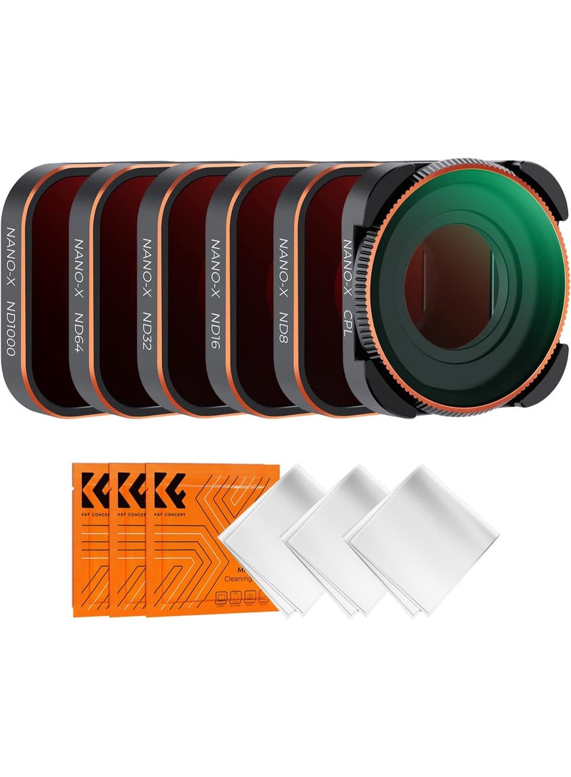 K&F Concept ND Filter Set Compatible with GoPro Hero12, Hero11, Hero10, Hero9 Black, 6 Pack (CPL/ND8/ND16/ND32/ND64/ND1000) Hero 9/10/11/12 Action Camera Accessory Neutral Density Polarizer Filter Kit - Image 1